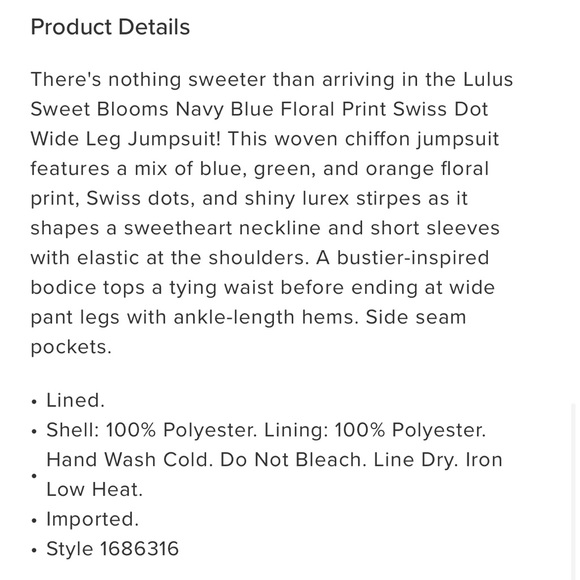 Floral wide leg jumpsuit - Picture 5 of 5